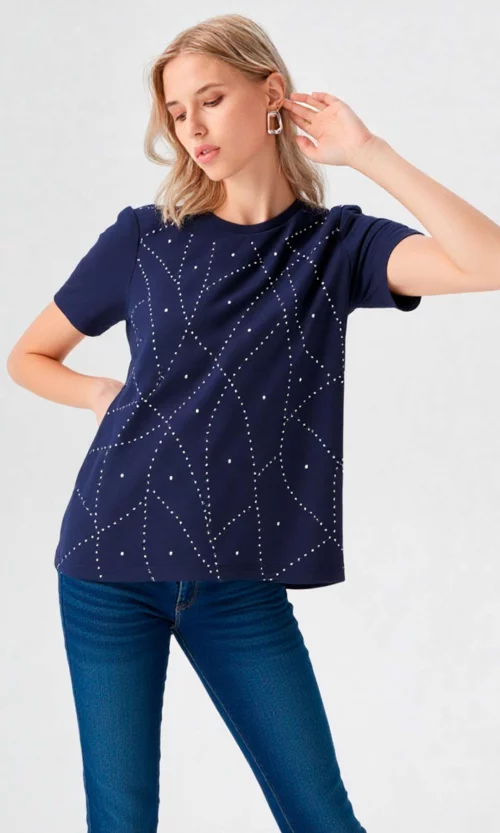 Camiseta mujer manga corta estampada