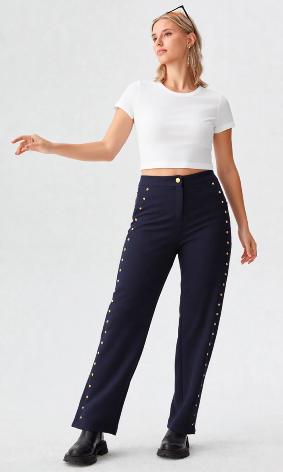 Pantalón mujer unicolor - Imagen 4