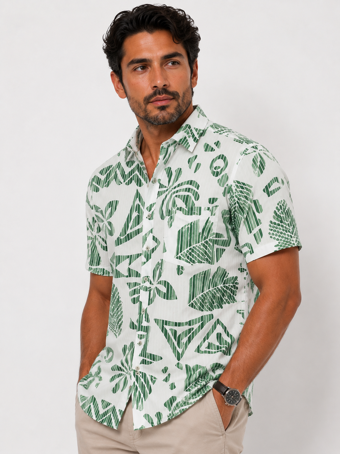 Camisa hombre manga corta estampada - Imagen 7