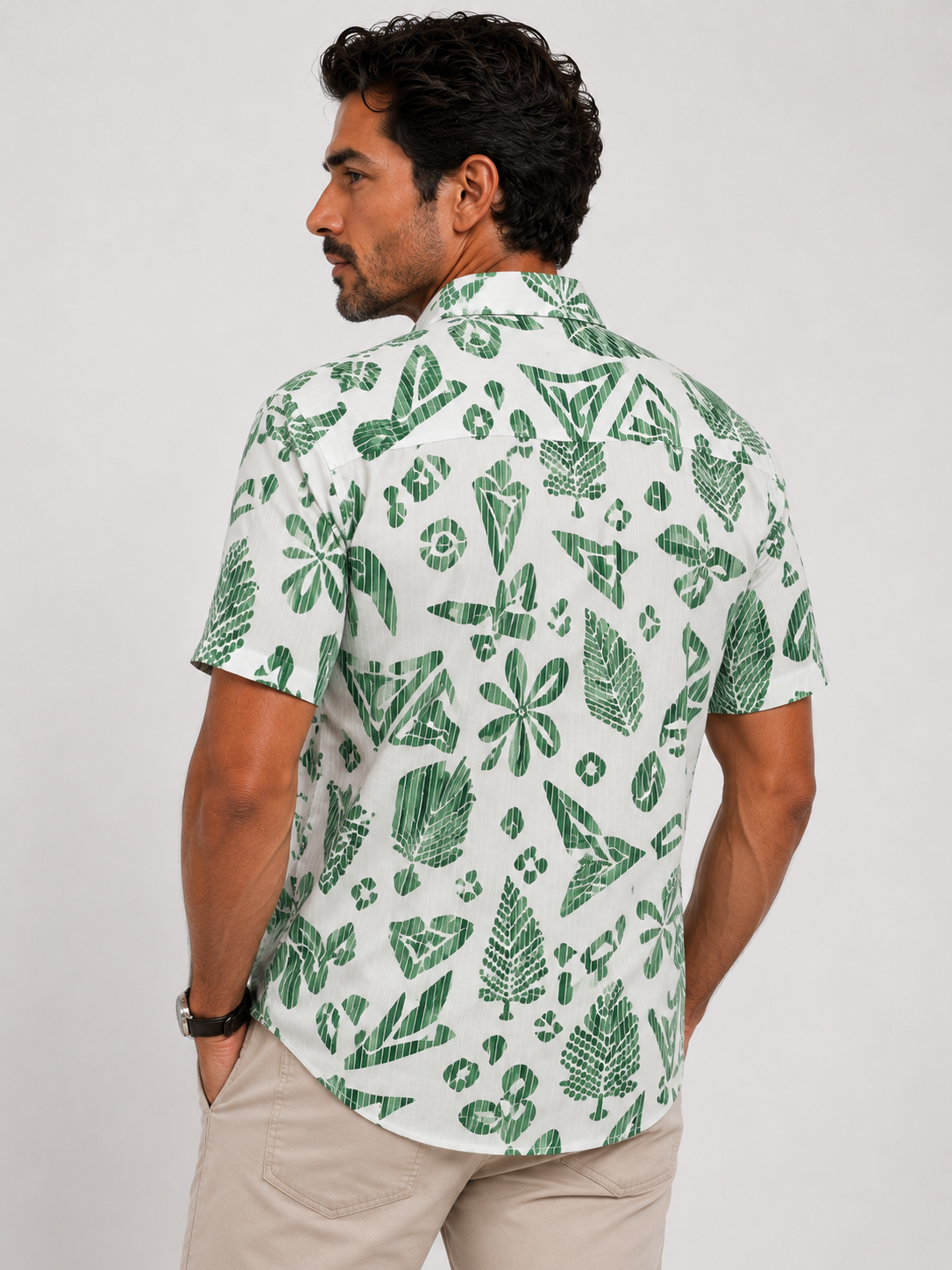 Camisa hombre manga corta estampada - Imagen 8