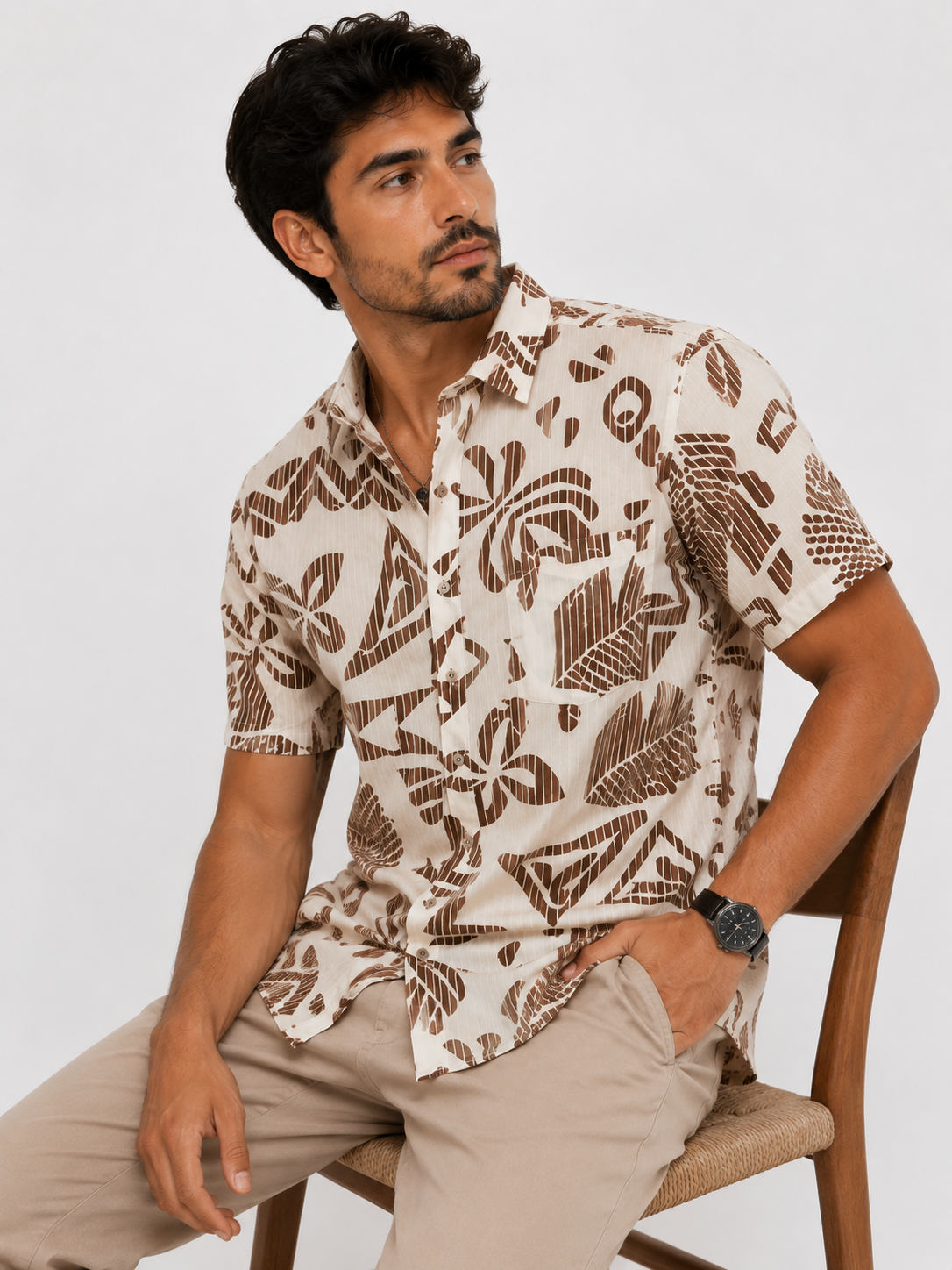 Camisa hombre manga corta estampada - Imagen 4