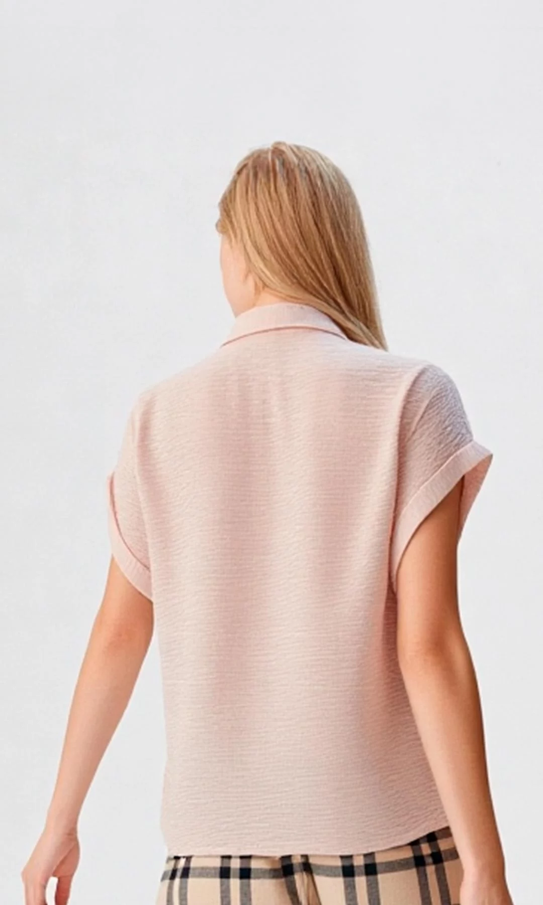 Blusa mujer manga corta unicolor - Imagen 5