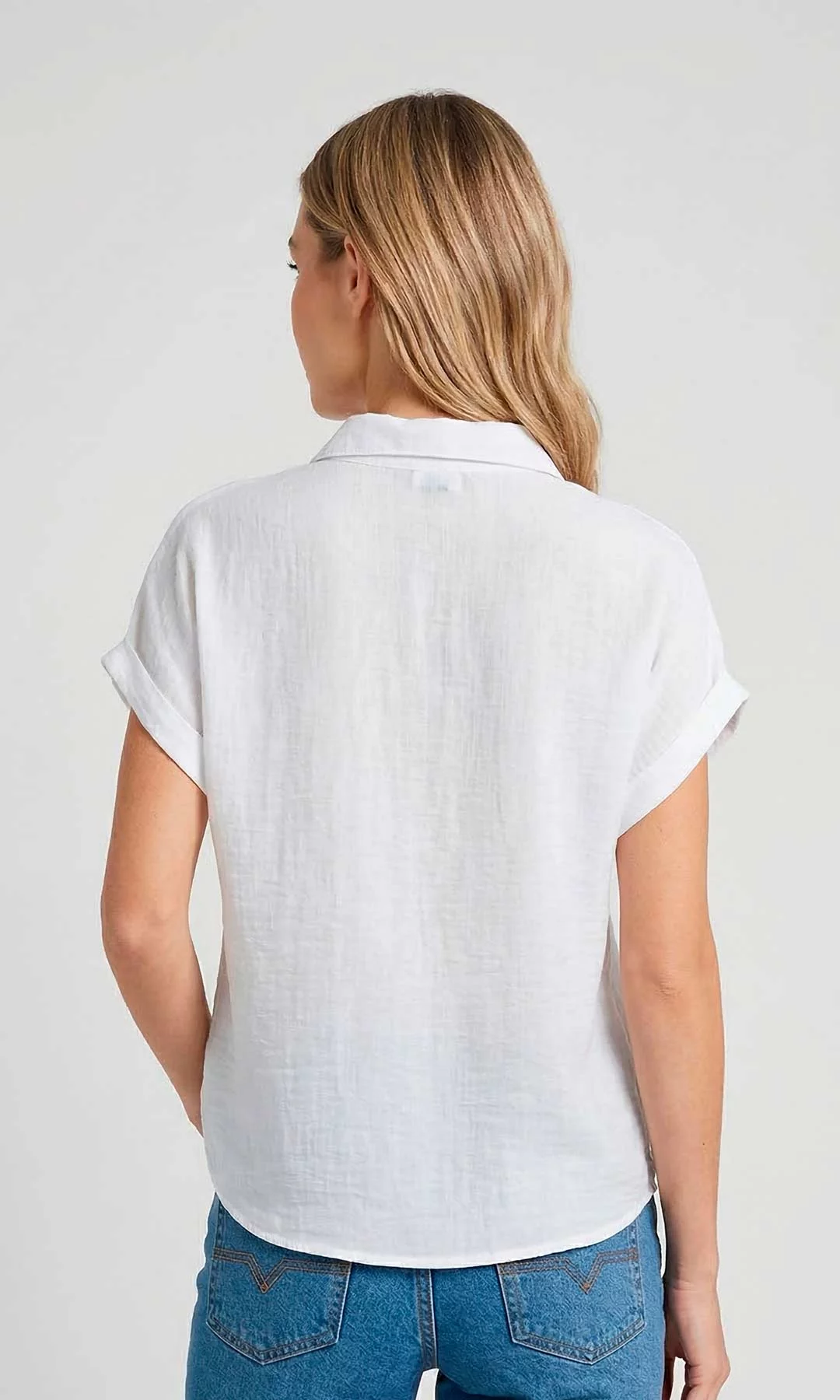 Blusa mujer manga corta unicolor - Imagen 3