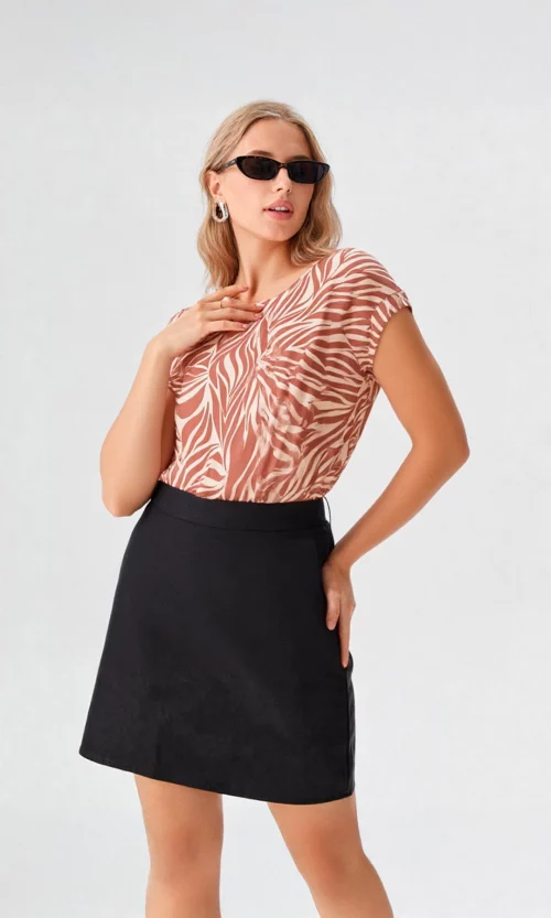 Camiseta mujer manga corta estampada