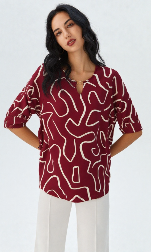 Camiseta mujer manga 3/4 estampada
