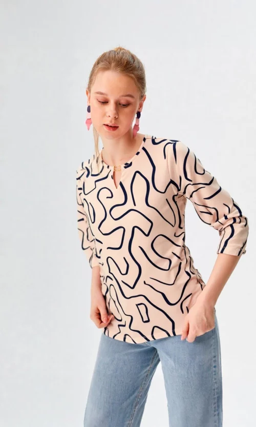 Camiseta mujer manga 3/4 estampada