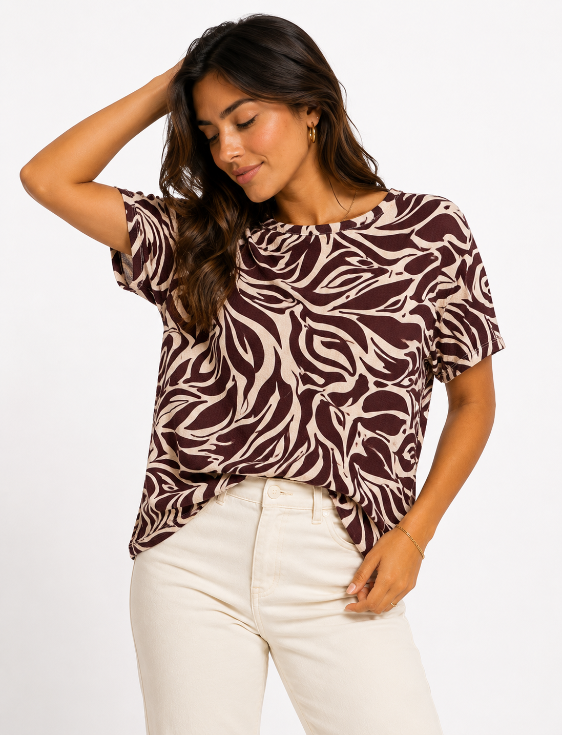 Camiseta mujer manga 3/4 estampada - Imagen 2