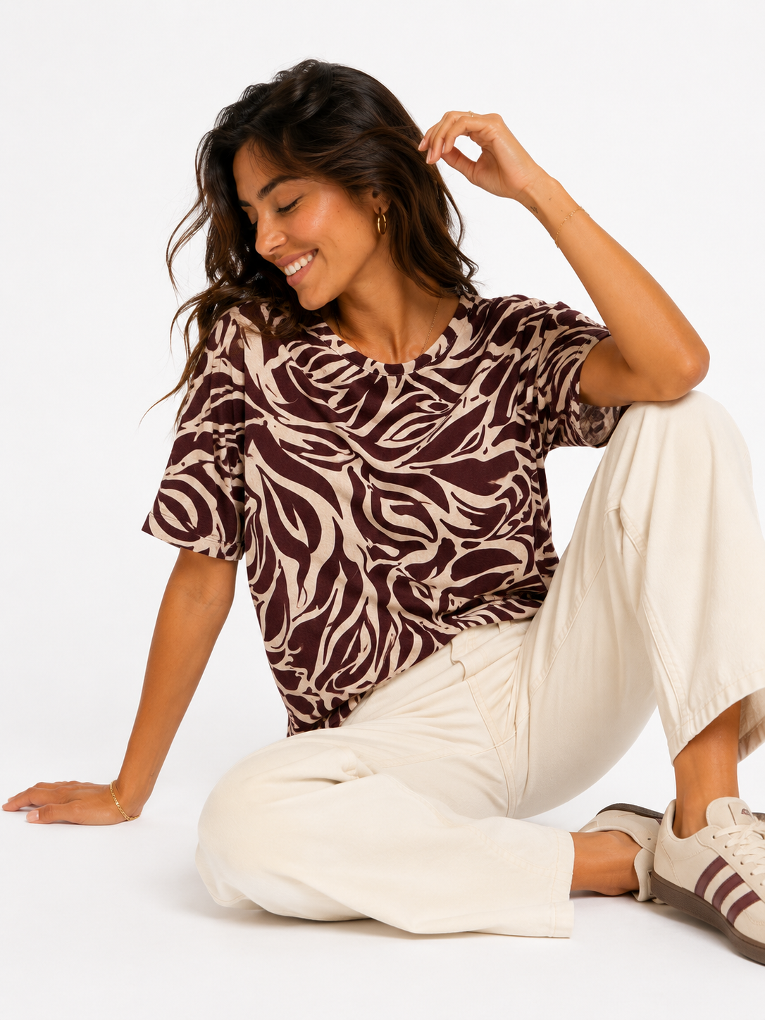Camiseta mujer manga 3/4 estampada