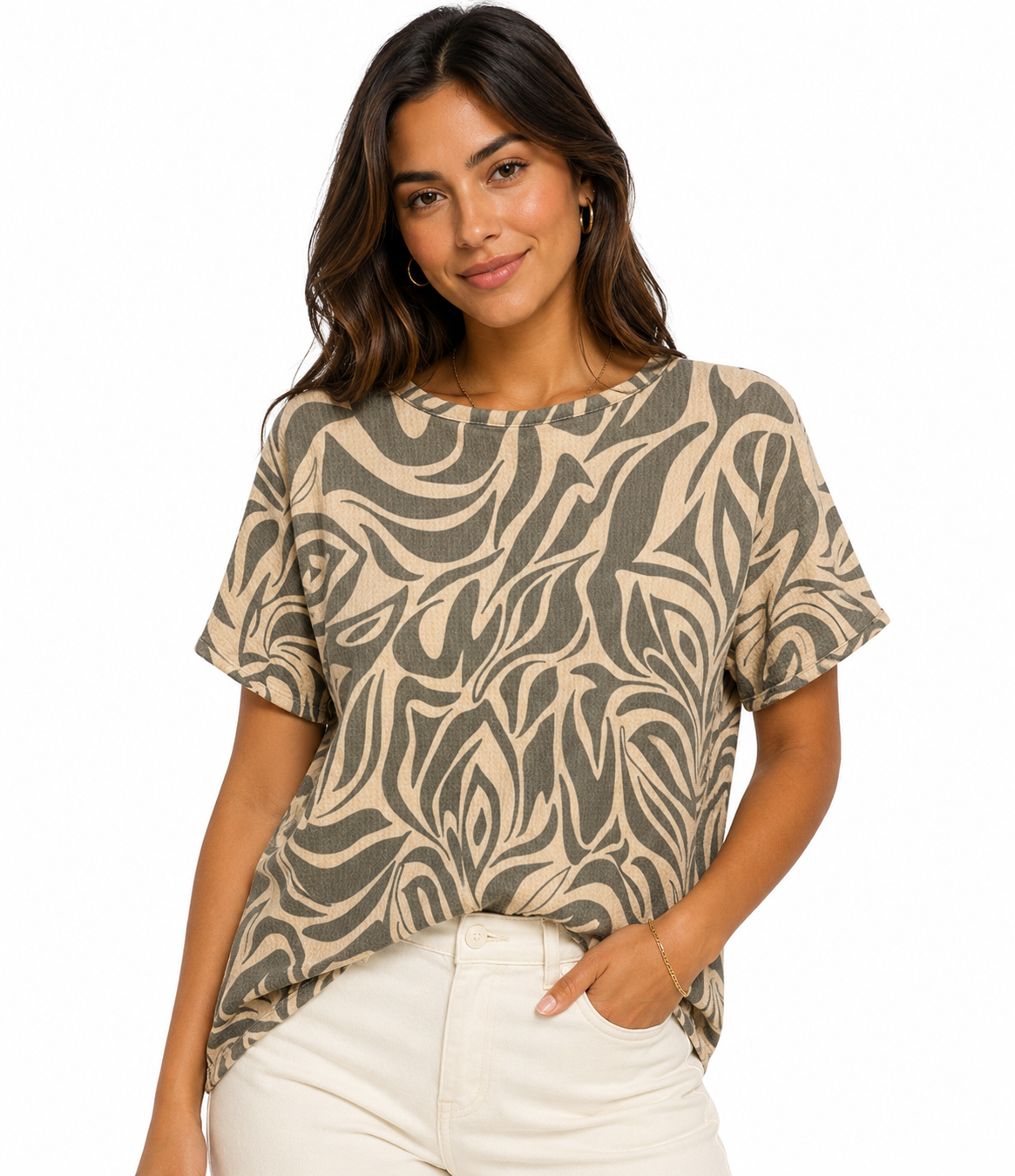 Camiseta mujer manga 3/4 estampada - Imagen 4