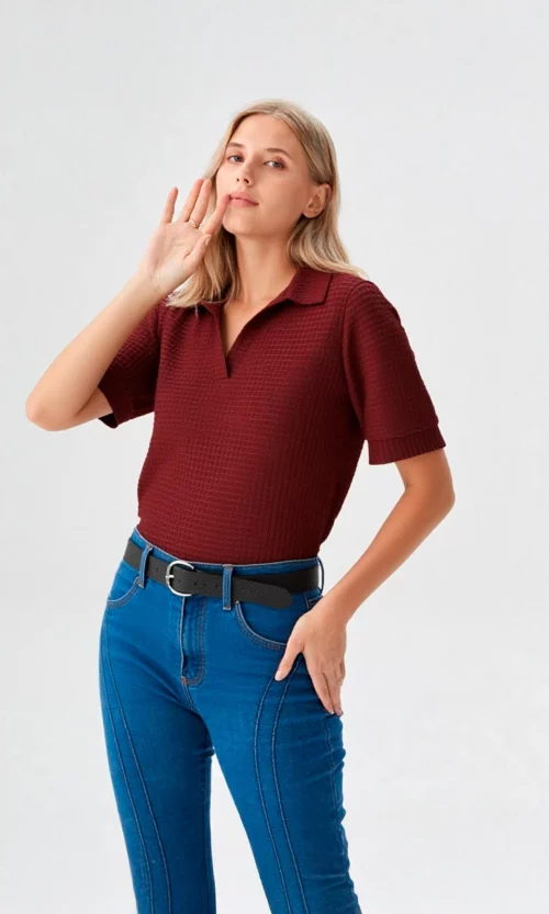 Camiseta mujer manga 3/4 unicolor