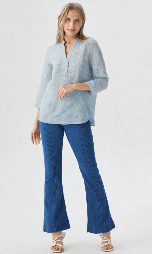 Blusa mujer manga 3/4 estampada