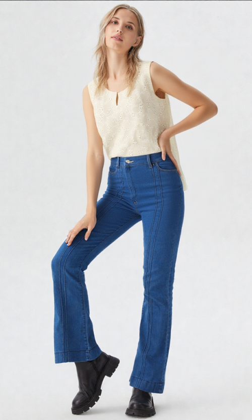Blusa mujer manga sisa unicolor