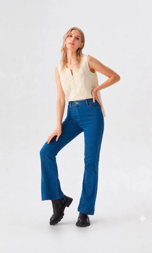 Blusa mujer manga sisa unicolor