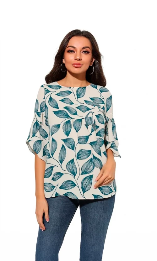 Blusa mujer manga 3/4 estampada