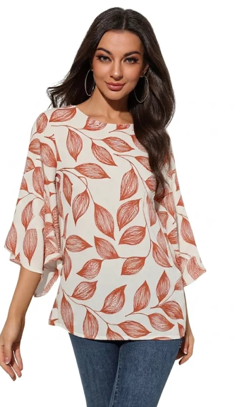 Blusa mujer manga 3/4 estampada