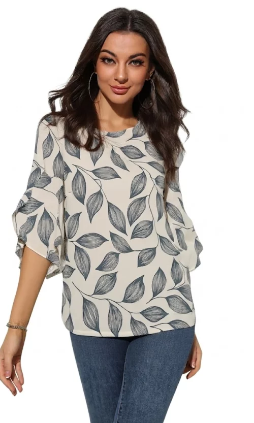 Blusa mujer manga 3/4 estampada