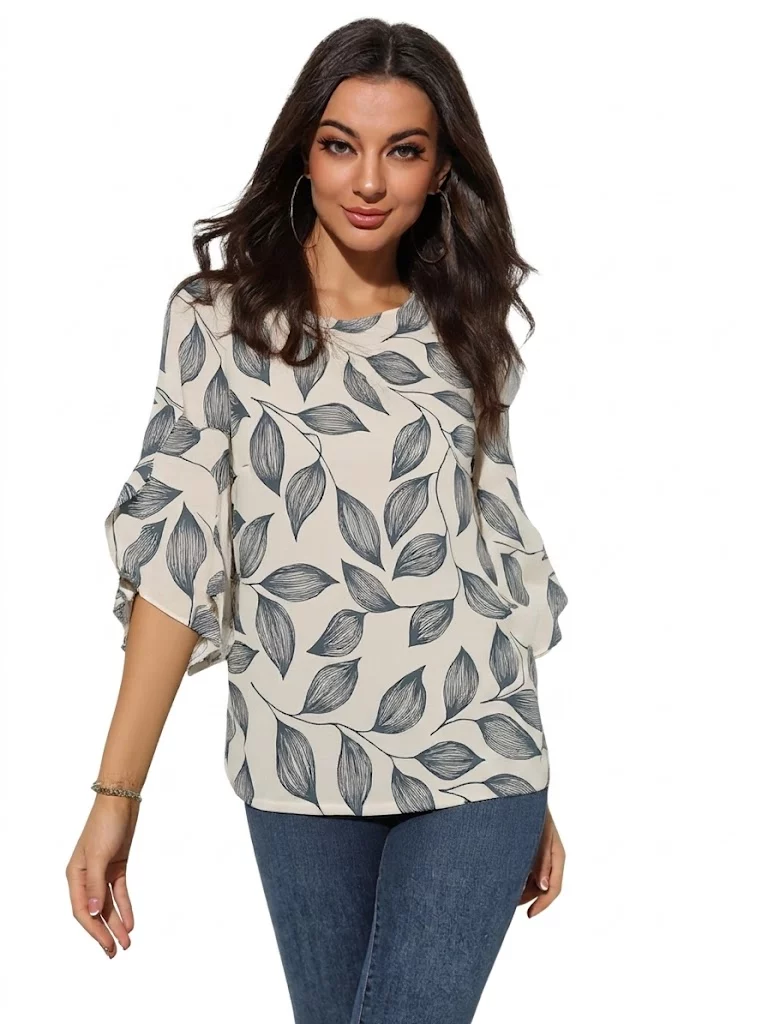 Blusa mujer manga 3/4 estampada