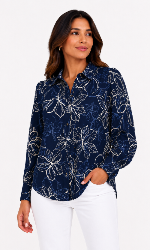 Blusa mujer manga larga estampada