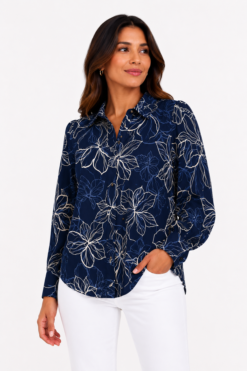 Blusa mujer manga larga estampada