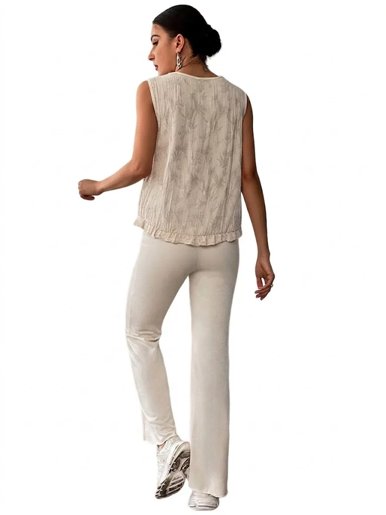 Blusa mujer manga sisa unicolor - Imagen 3