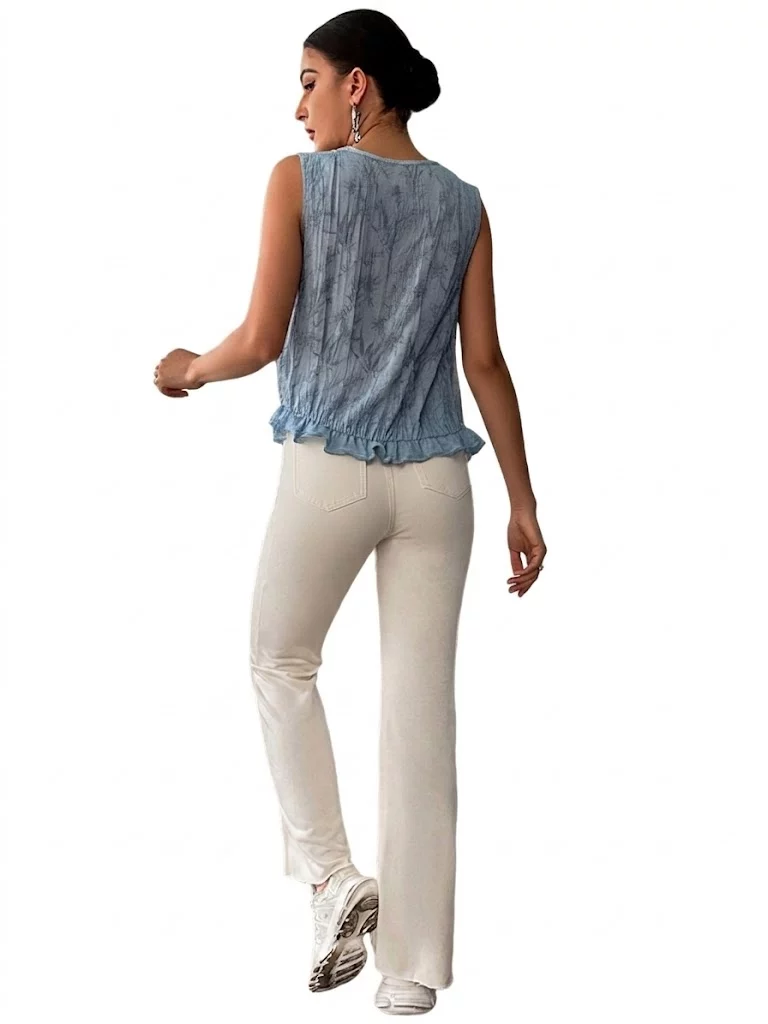 Blusa mujer manga sisa unicolor - Imagen 5