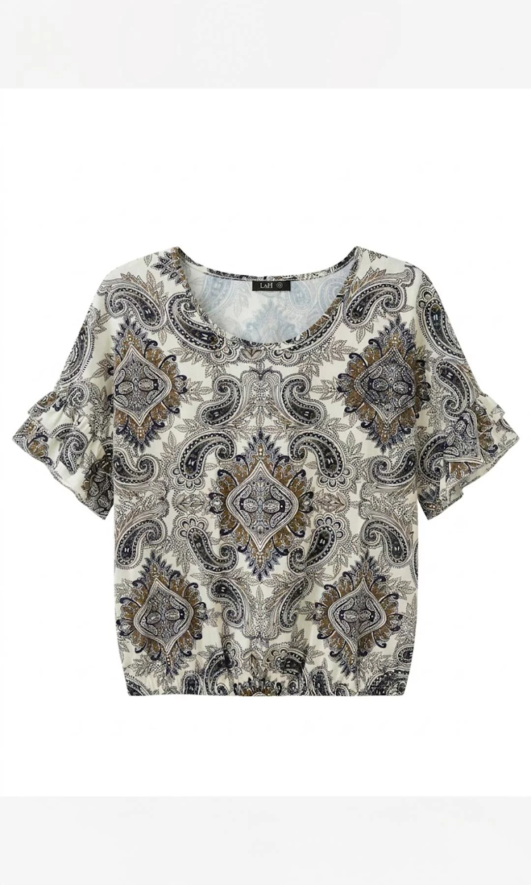 Blusa mujer manga corta estampada - Imagen 4