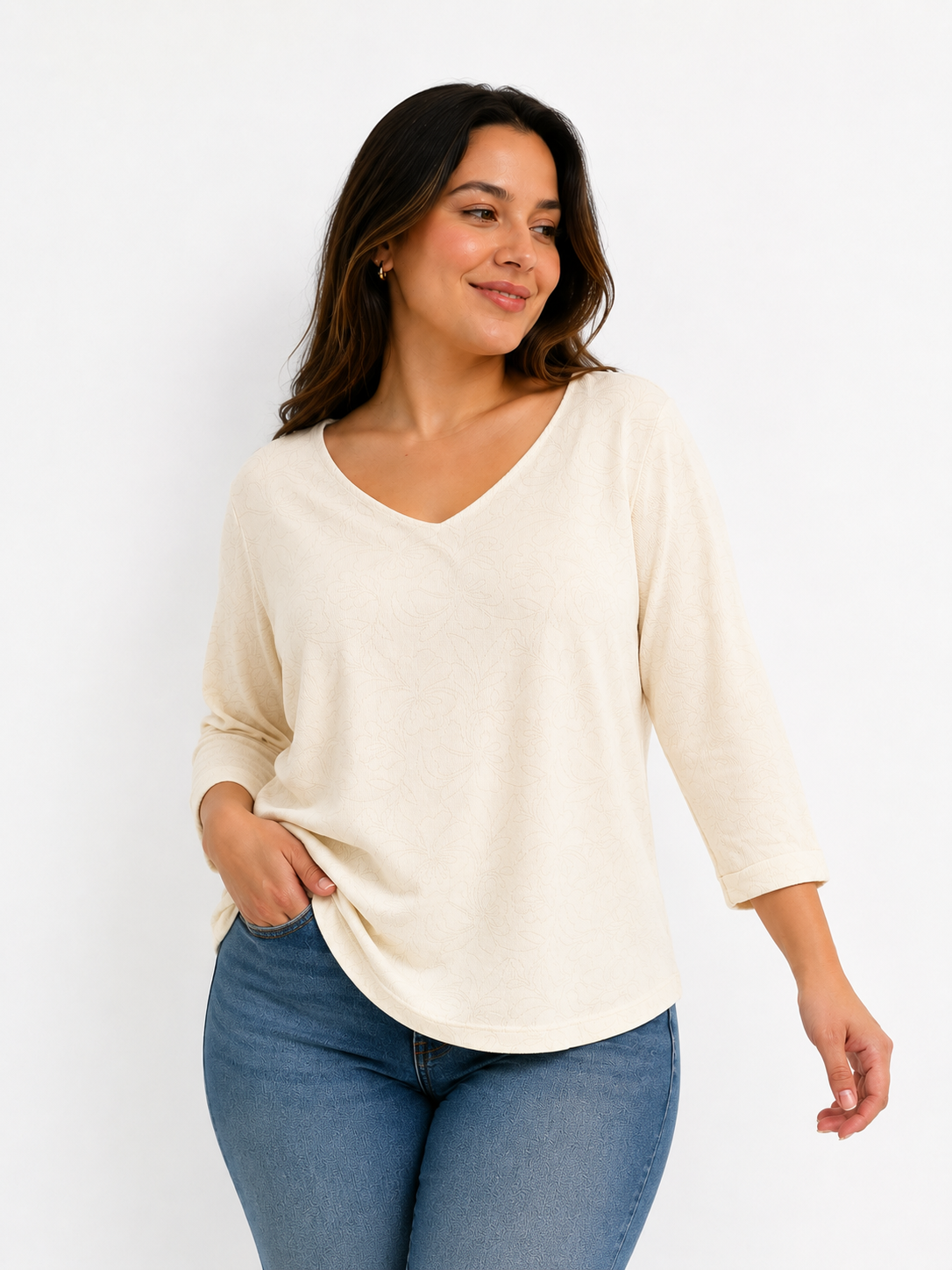 Camiseta mujer manga 3/4 estampada - Imagen 4