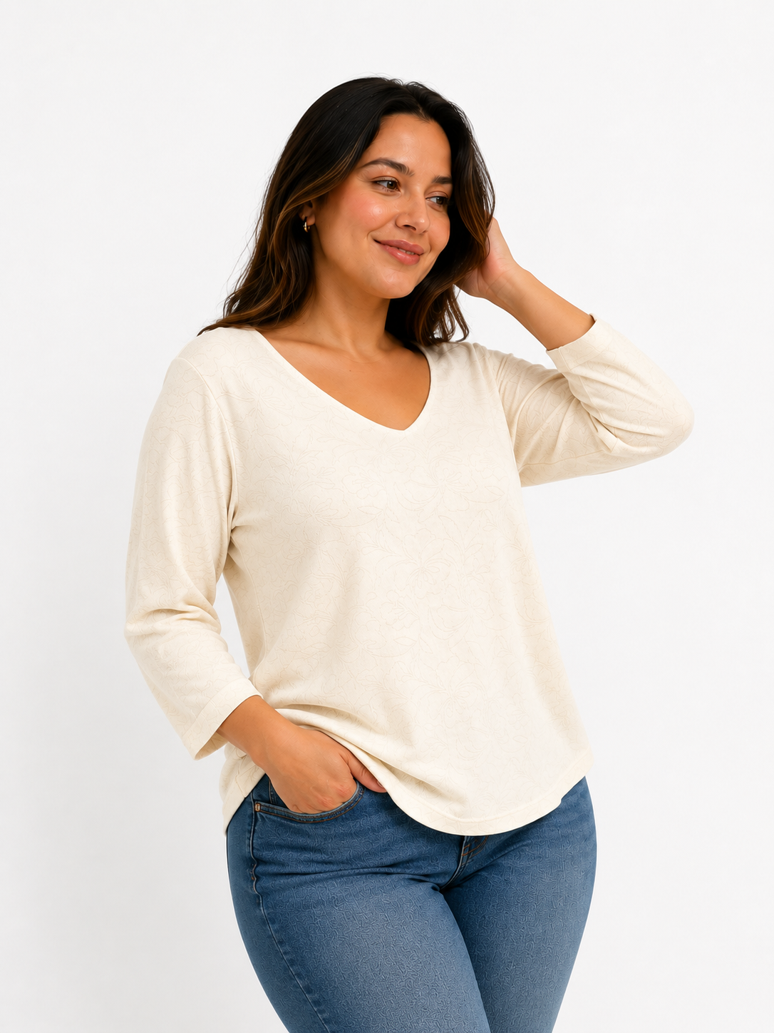 Camiseta mujer manga 3/4 estampada - Imagen 5