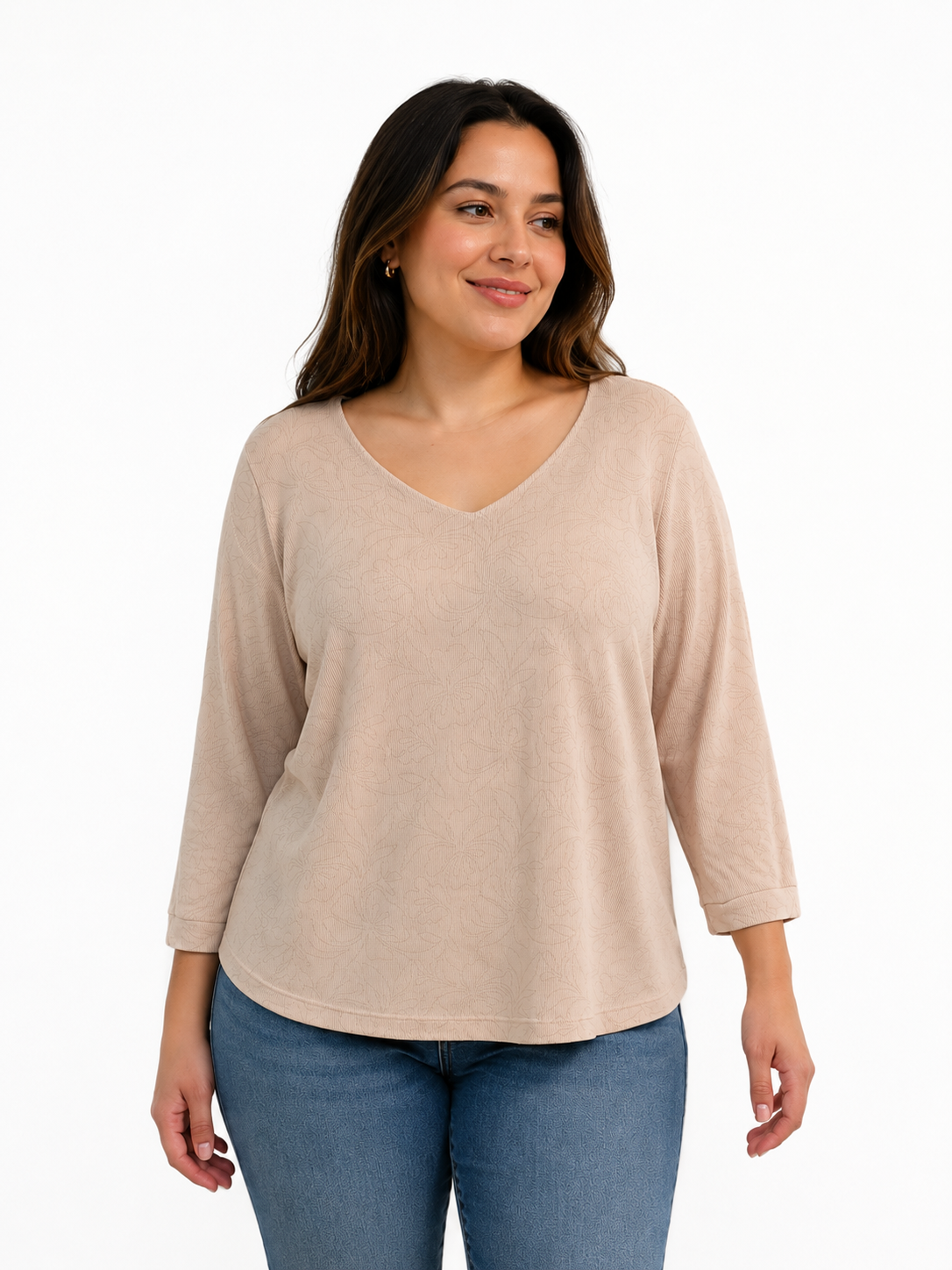 Camiseta mujer manga 3/4 estampada - Imagen 2
