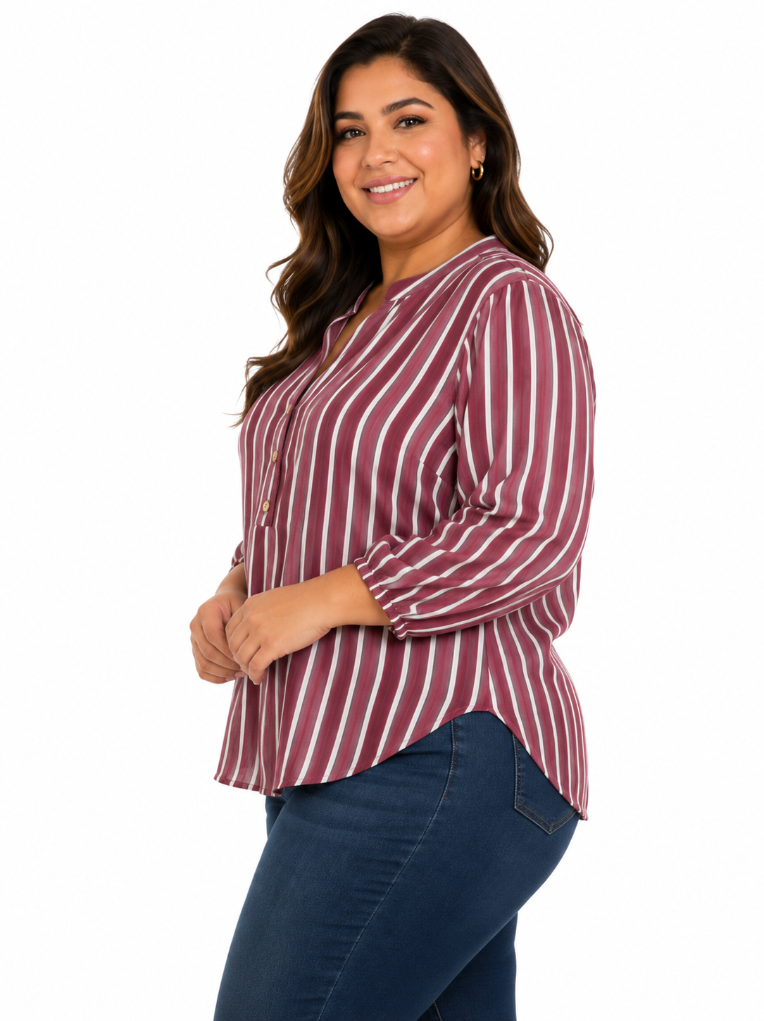 Blusa mujer manga 3/4 rayas - Imagen 5
