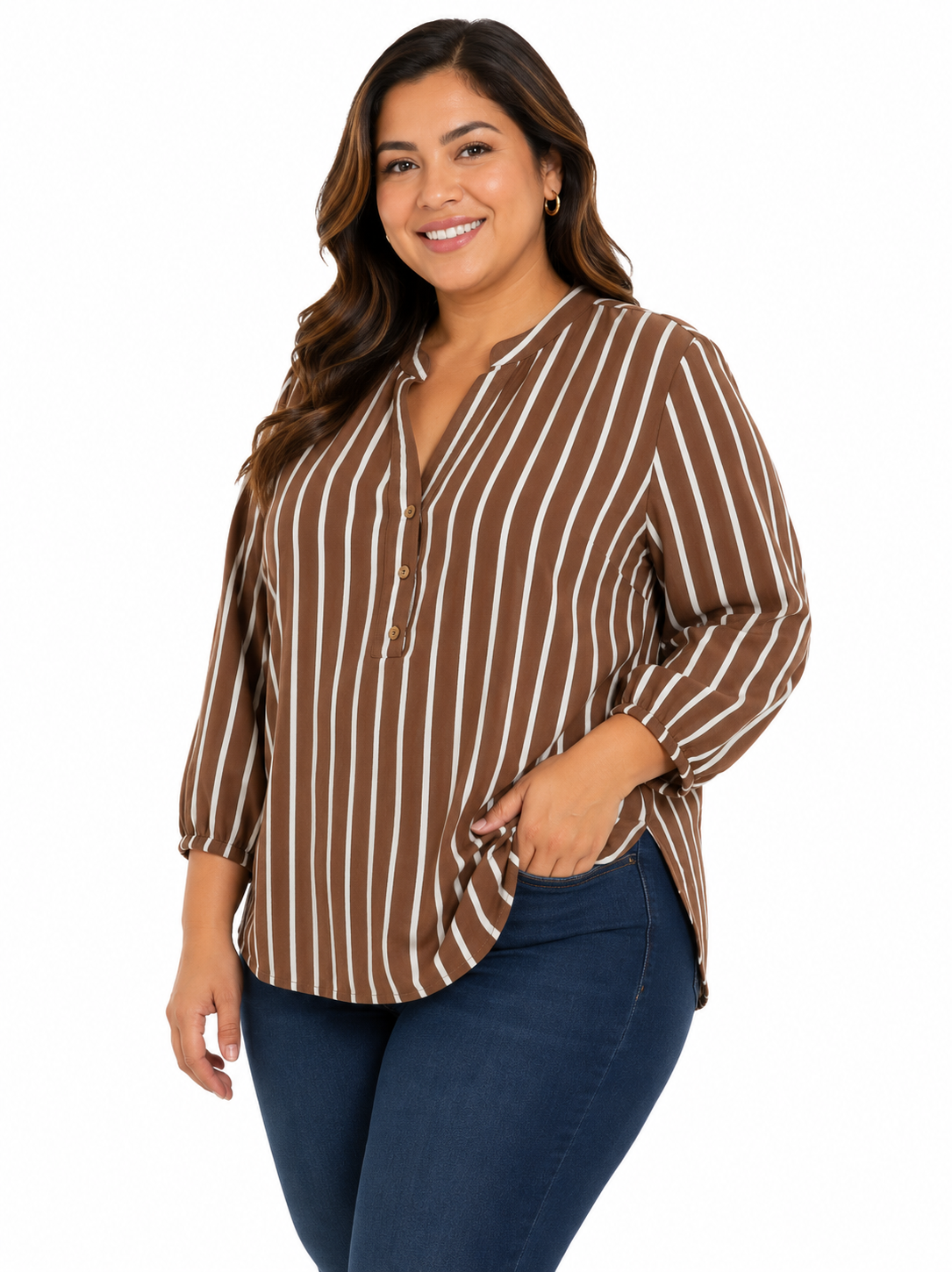 Blusa mujer manga 3/4 rayas