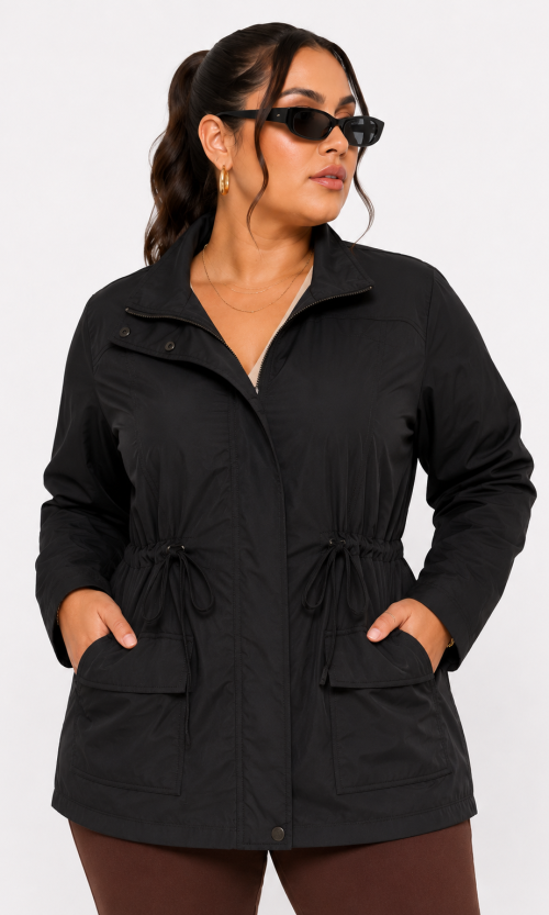 Chaqueta para mujer plus size unicolor