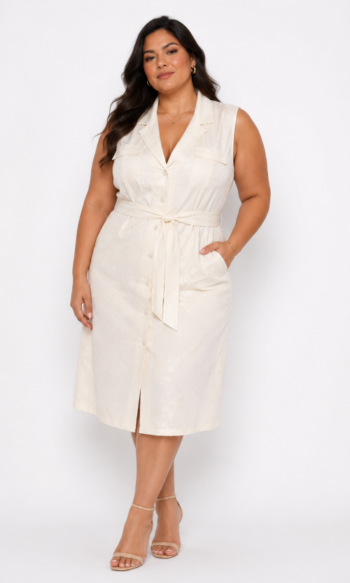 Vestido mujer manga sisa unicolor