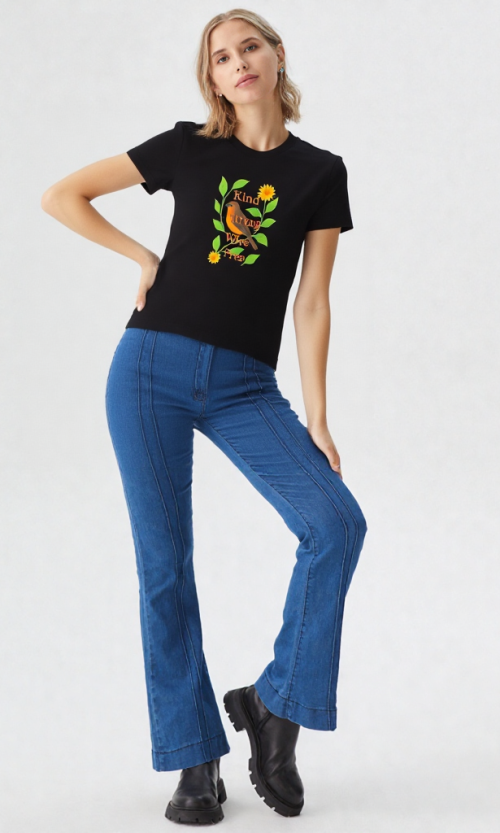 Camiseta mujer manga corta estampada