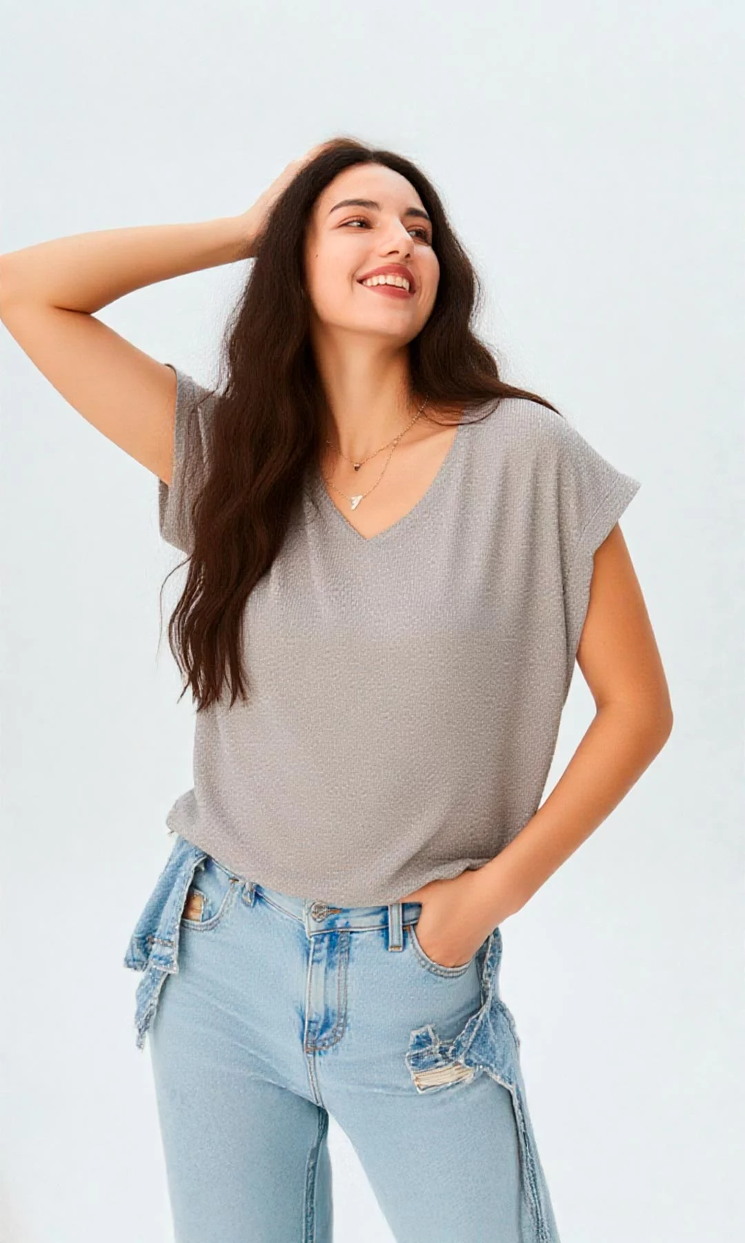 Camiseta mujer manga corta unicolor - Imagen 6