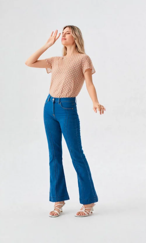 Camiseta mujer manga corta pepas