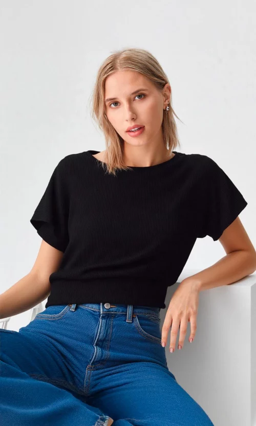 Camiseta mujer manga corta unicolor