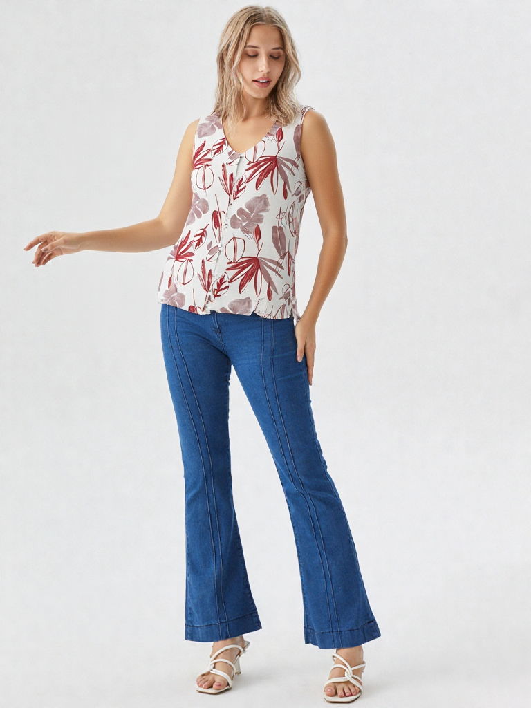 Blusa mujer manga sisa estampada - Imagen 4