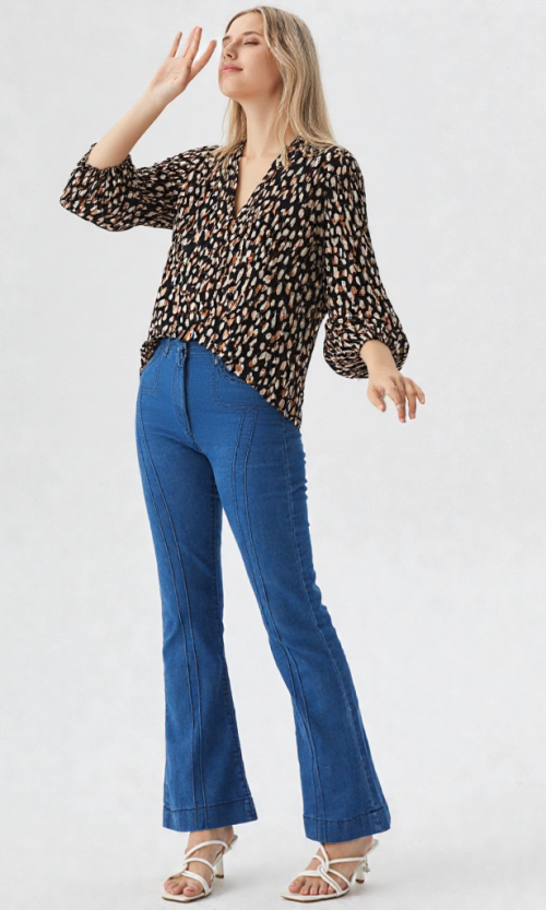 Blusa mujer manga 3/4 pepas