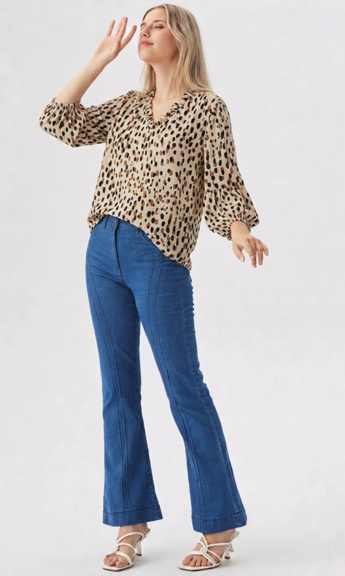 Blusa mujer manga 3/4 pepas