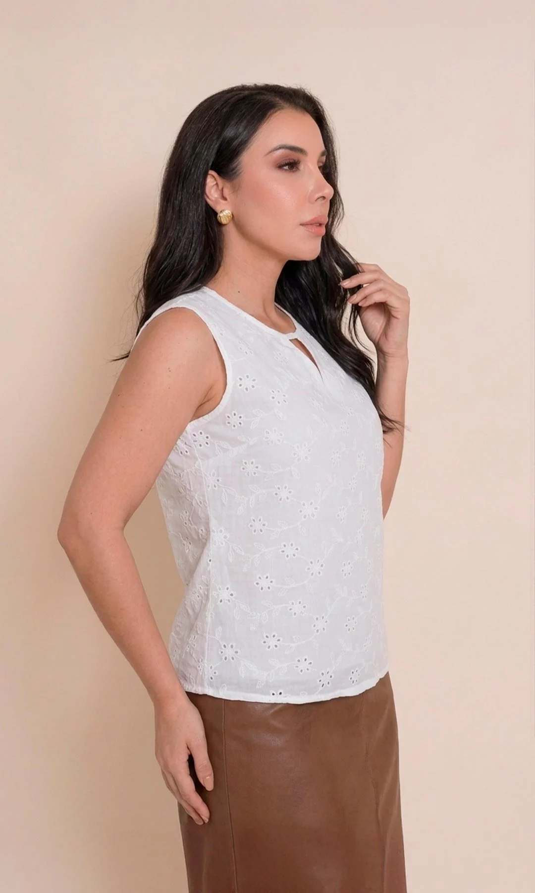 Blusa mujer manga sisa unicolor - Imagen 2