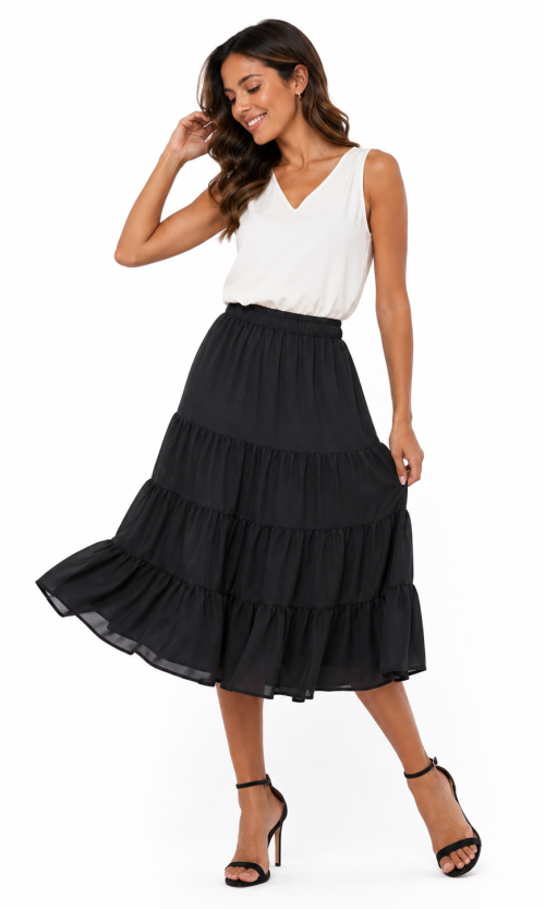 Falda mujer unicolor
