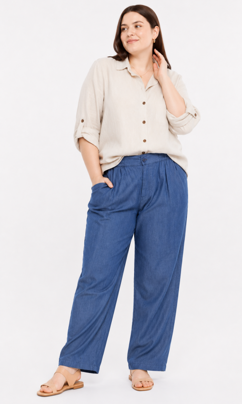 Pantalón mujer unicolor