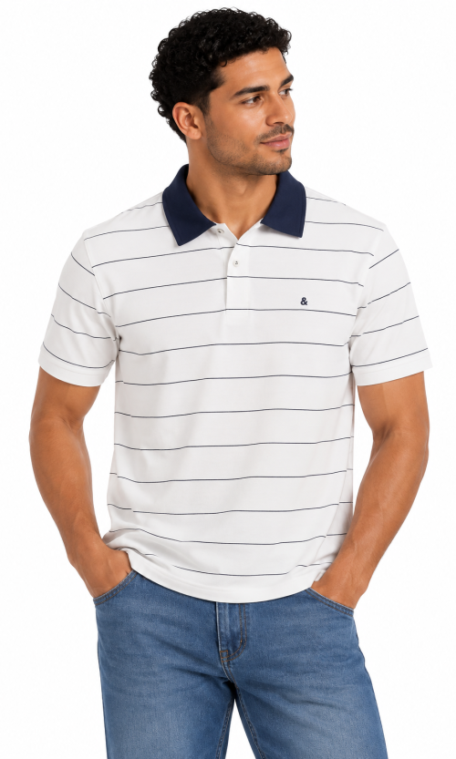 Camiseta Polo para Hombre a Rayas Horizontales