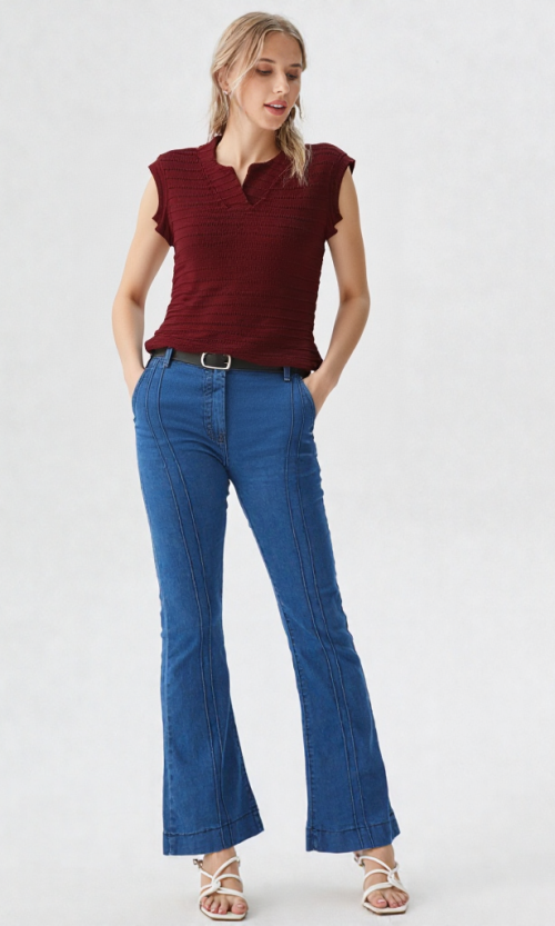 Camiseta mujer manga corta unicolor