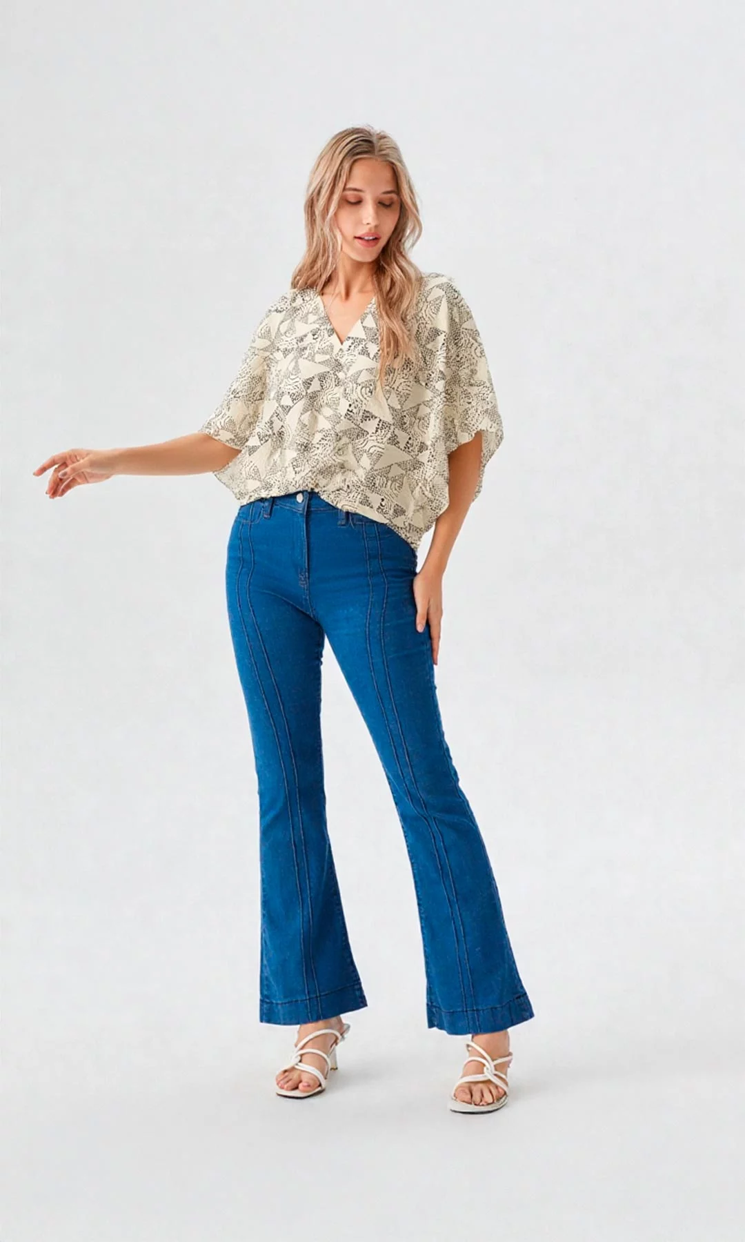 Blusa mujer manga corta estampada