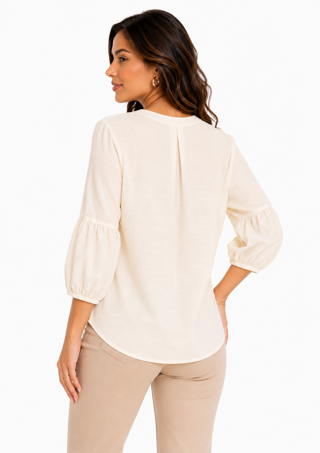 Blusa mujer manga 3/4 unicolor - Imagen 9