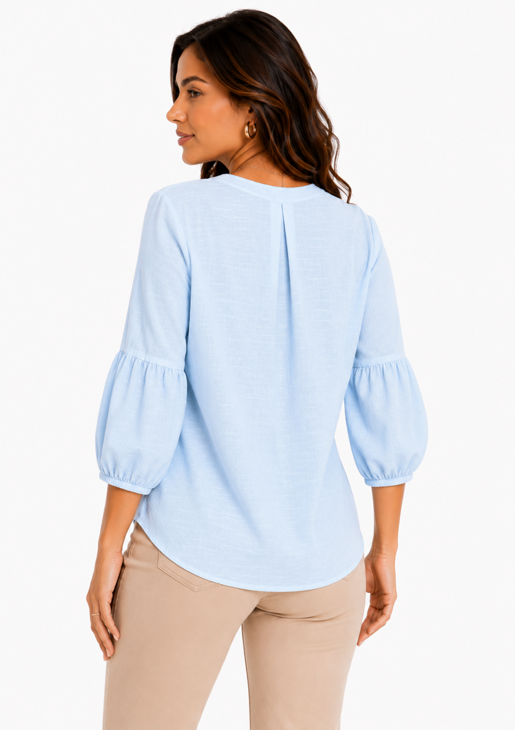 Blusa mujer manga 3/4 unicolor - Imagen 6