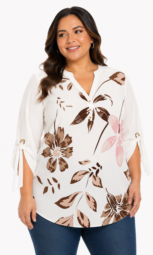 Blusa mujer manga 3/4 estampada