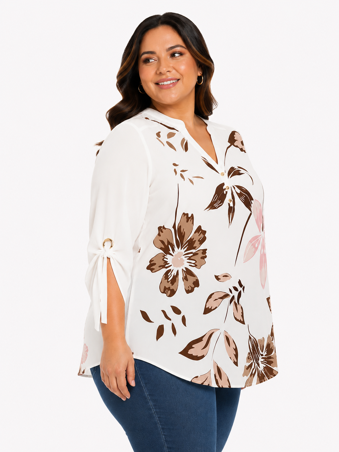 Blusa mujer manga 3/4 estampada - Imagen 2